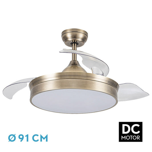 Ventilador Dc Cala Cuero 48w 4800lm 3asp.desp 91d 3000-4000-6000k Remoto+temporiza+memoria